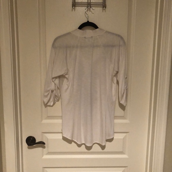 Nic + Zoe Embroidered White 3/4 Sleeve Blouse - Picture 3 of 4